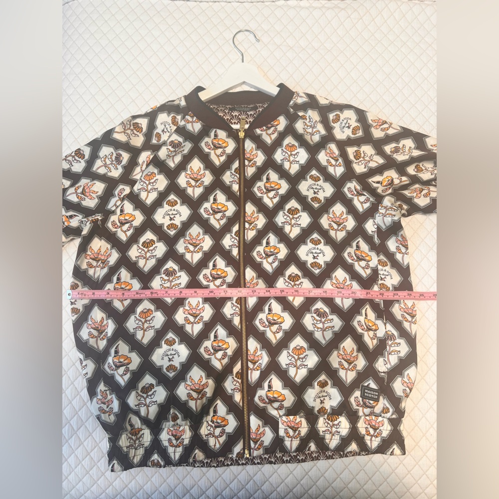 Scotch Soda Burgundy Floral Patterned Reversible Women's Bomber Jacket NWOT XL - Picture 14 of 14